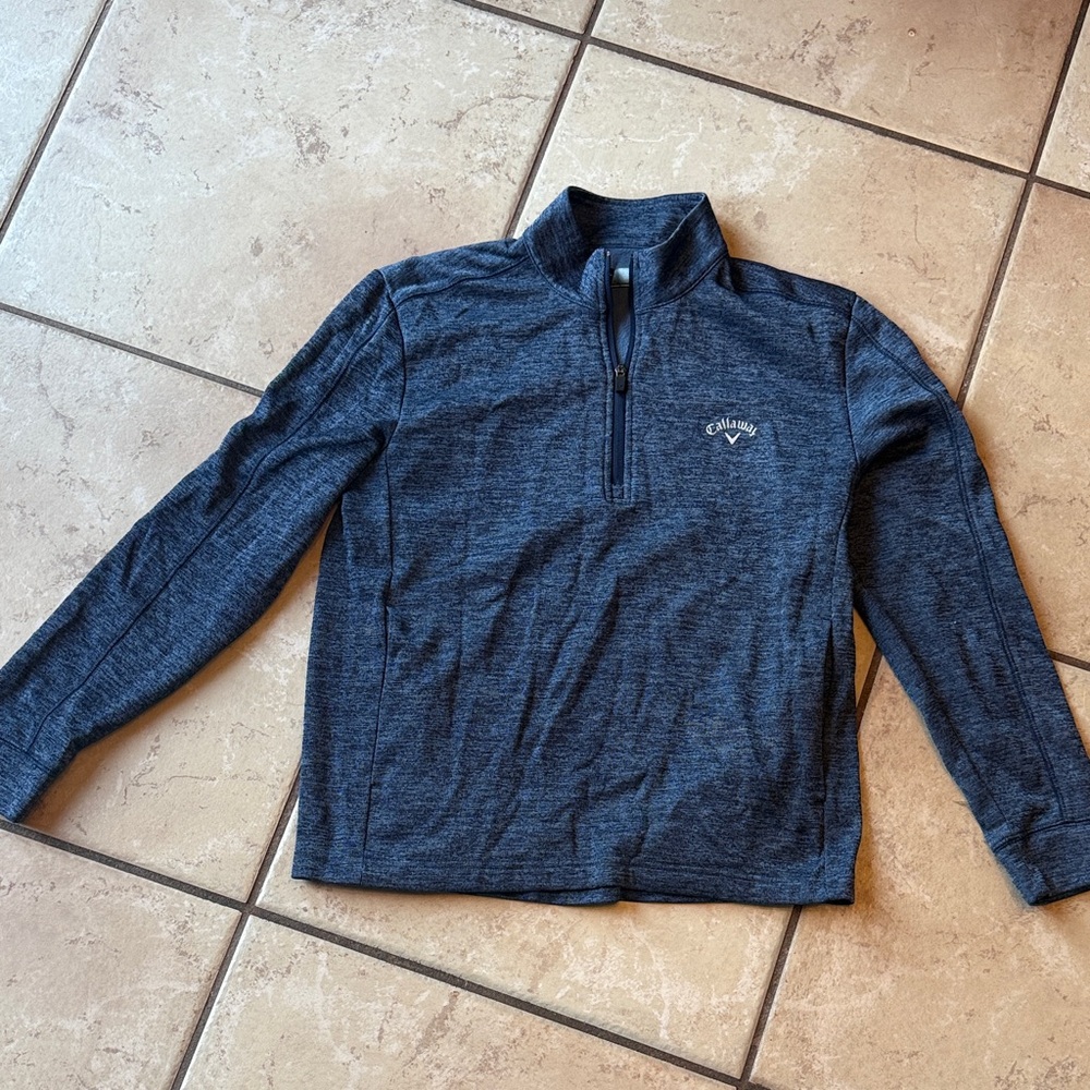 Callaway Heathered Navy Quarter-Zip Top
